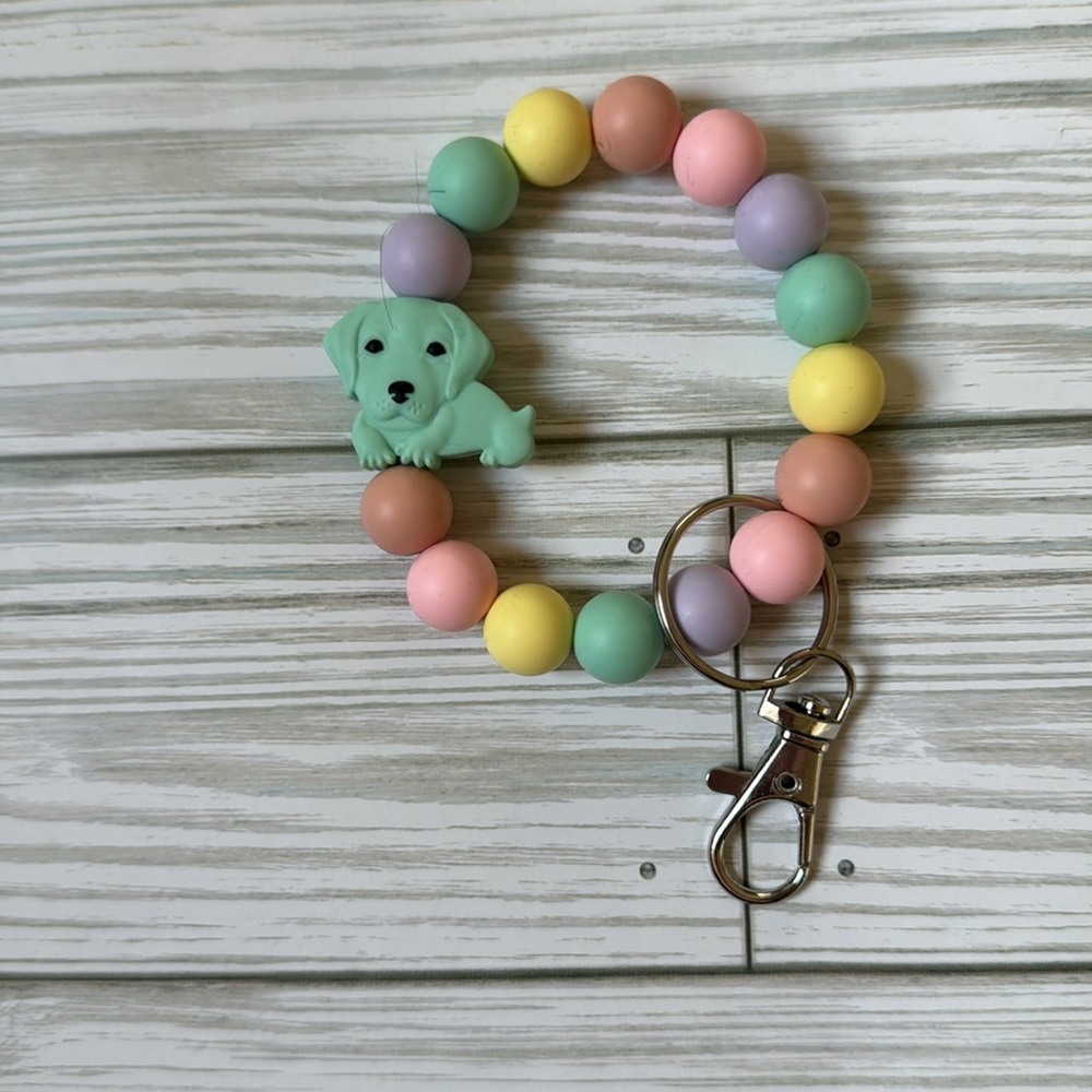 Small Labrador Silicone Wristlet Keychain